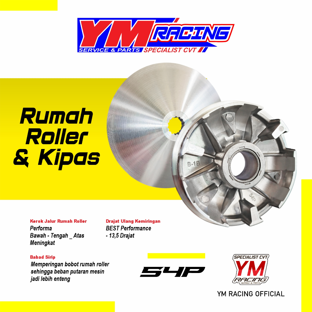 RUMAH ROLLER PLUS KIPAS MIO J BUBUTAN 54P / RUMAH ROLLER XRIDE 115 DAN KIPAS CUSTOM ( SEPASANG ) RUM