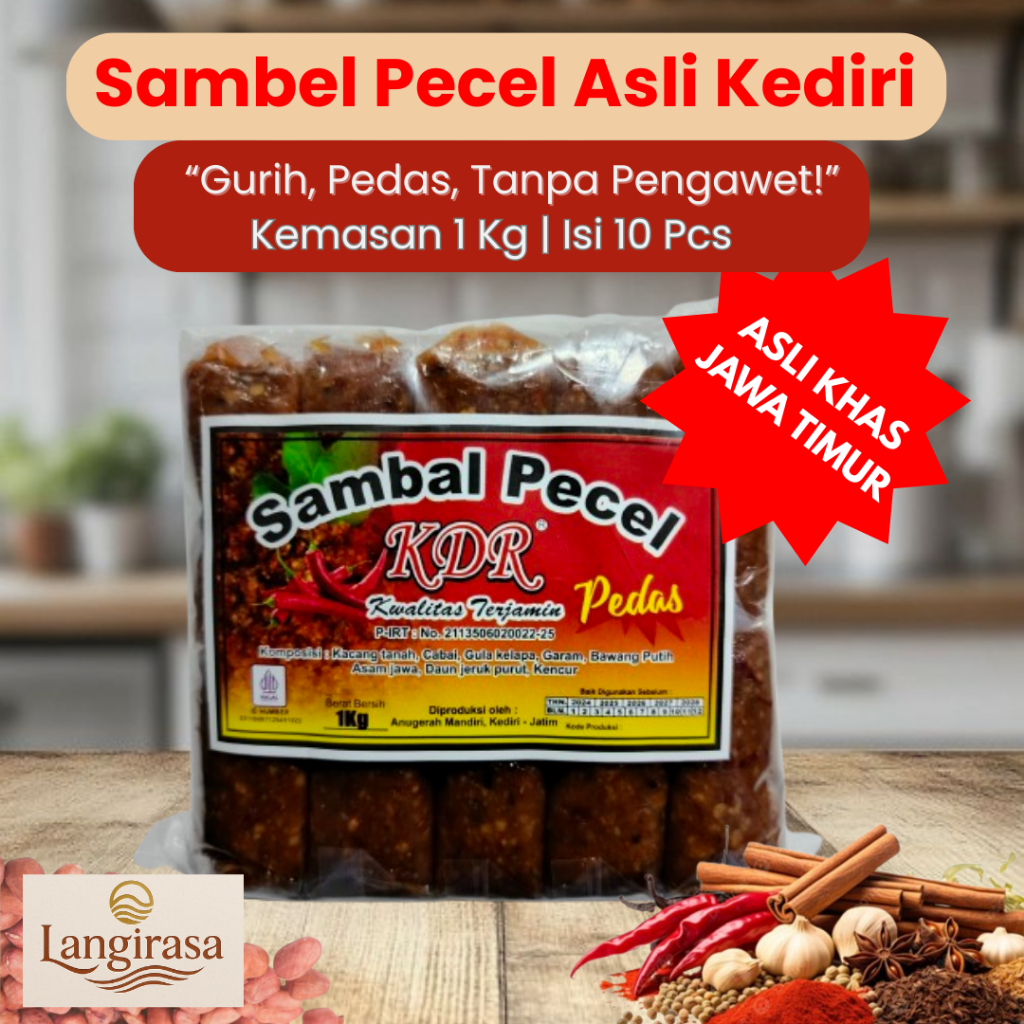 

Sambel Pecel 1kg isi 10pcs – bumbu kacang kental gurih Tanpa Pengawet, Cocok buat Keluarga