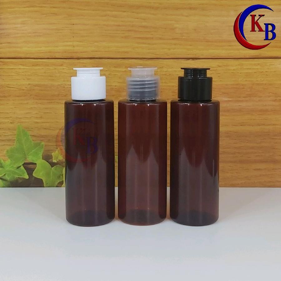 BOTOL FLIPTOP 100 ML TONER JAMUR / BOTOL PLASTIK PET RF COKLAT 100ML