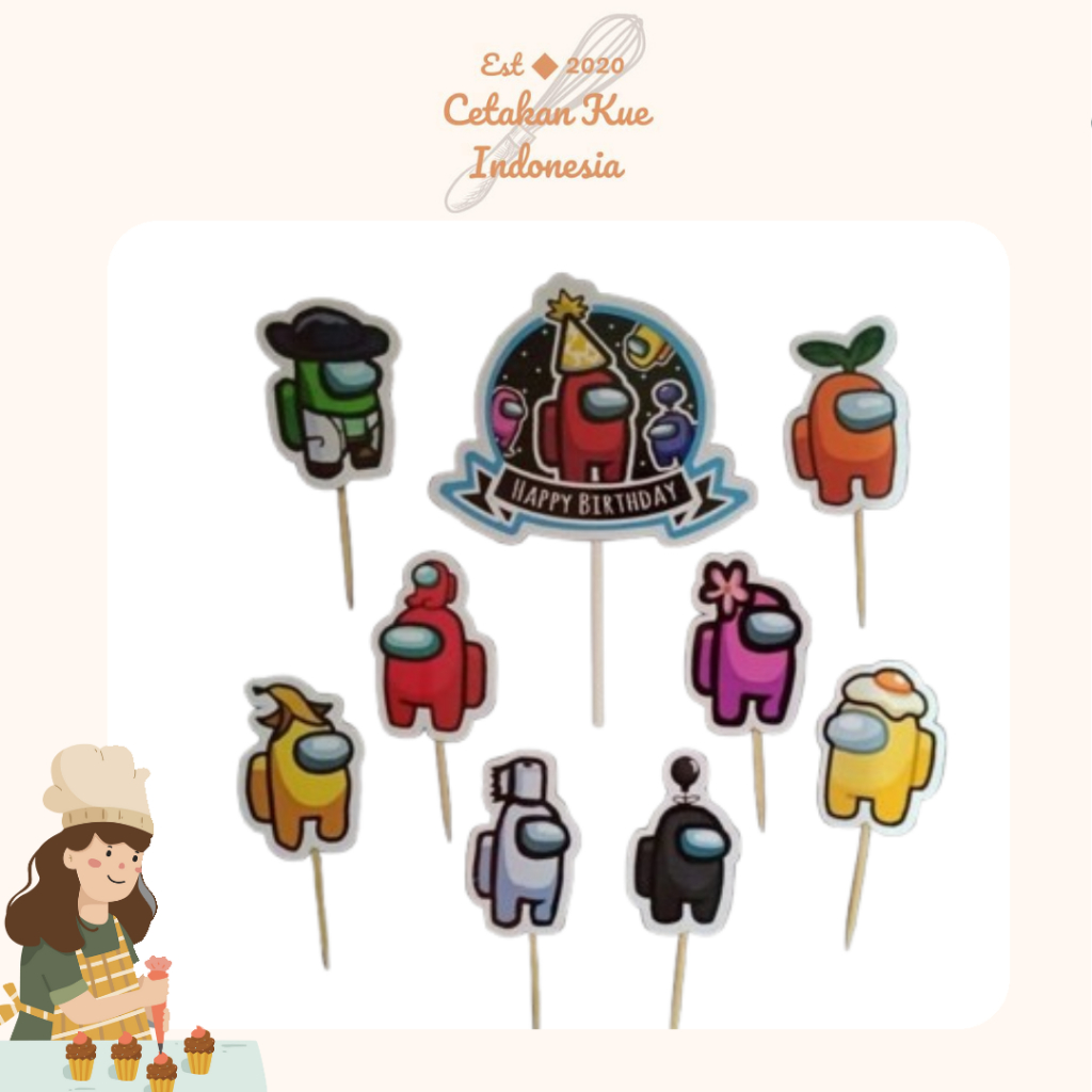 {CKI} Cake Topper Kertas Among Us
