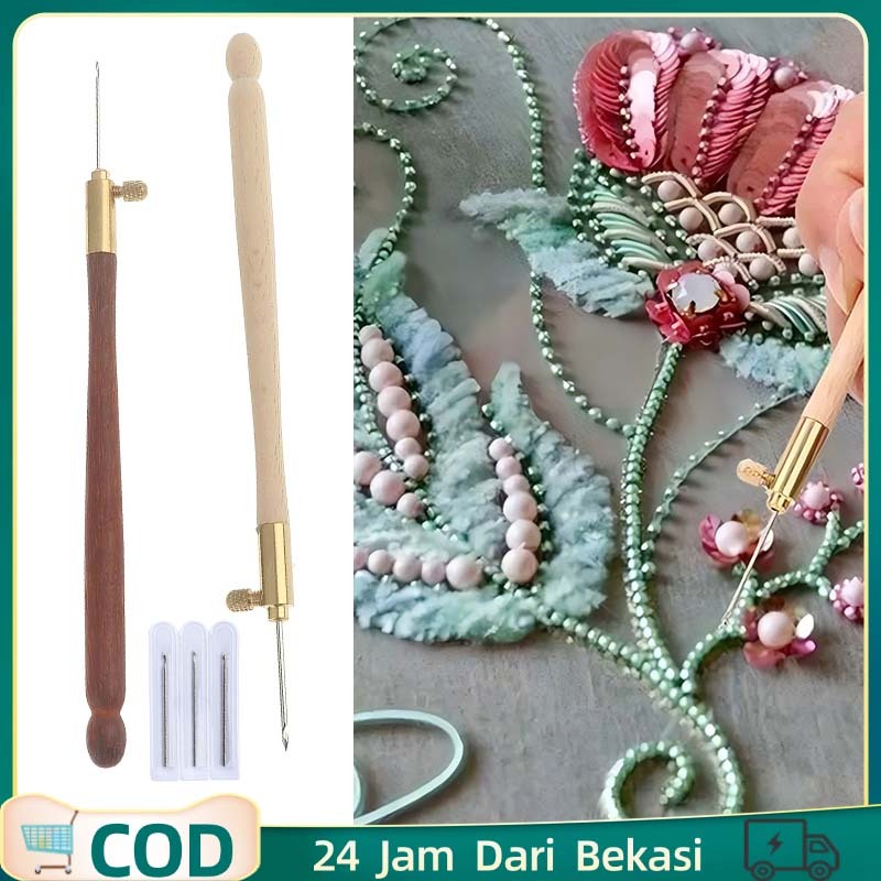 1kotak Lat Pasang Payet Alat Payet Kebaya Set Pena Bordir Jarum Payet India Peralatan Payet