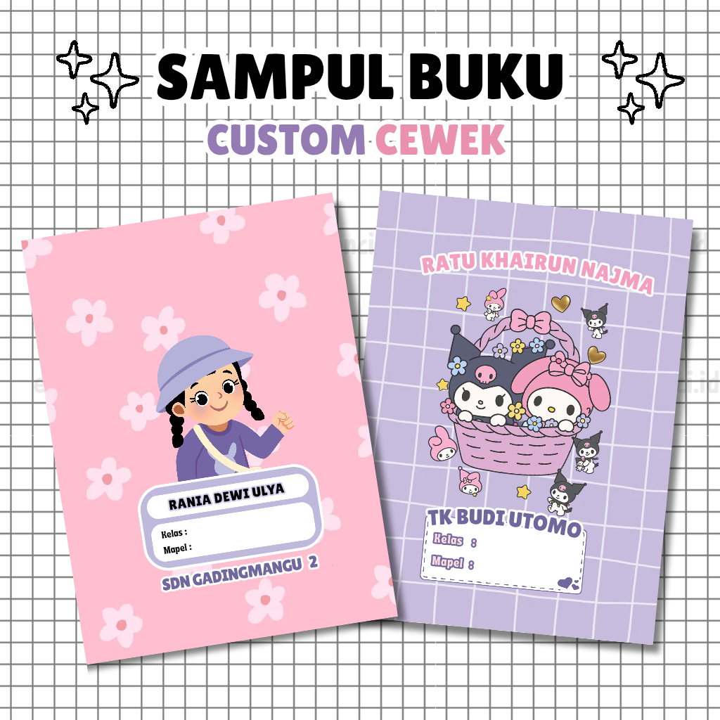 

Sampul Buku Custom Nama - Sampul Buku Anak Perempuan