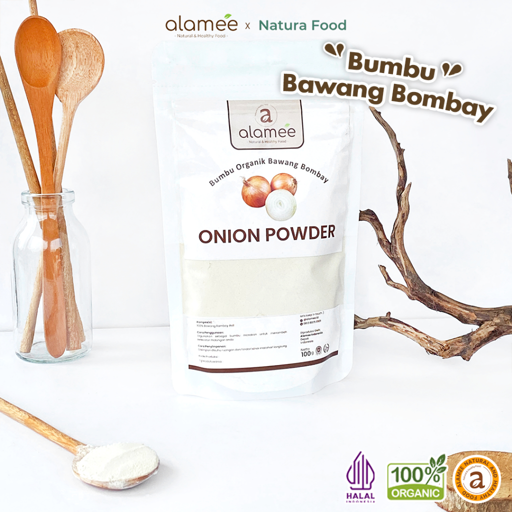 

ALAMEE Onion Powder Bawang Bombay Bubuk Ground Spice Bumbu Bombai Dapur Organik Seasoning 100 Gram