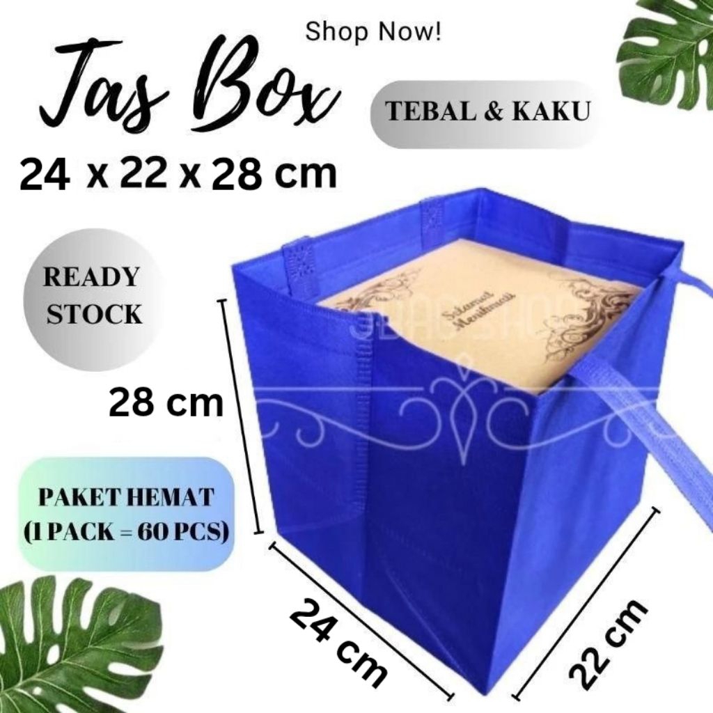 

(1 PACK = 60 PCS) Tas Hajatan 22x22 cm Tinggi 28 cm / Tas Nasi Kotak / Tas Spunbond / Goodie Bag / Tas Aqiqahan / Tas Berkatan / Tas Box Nasi