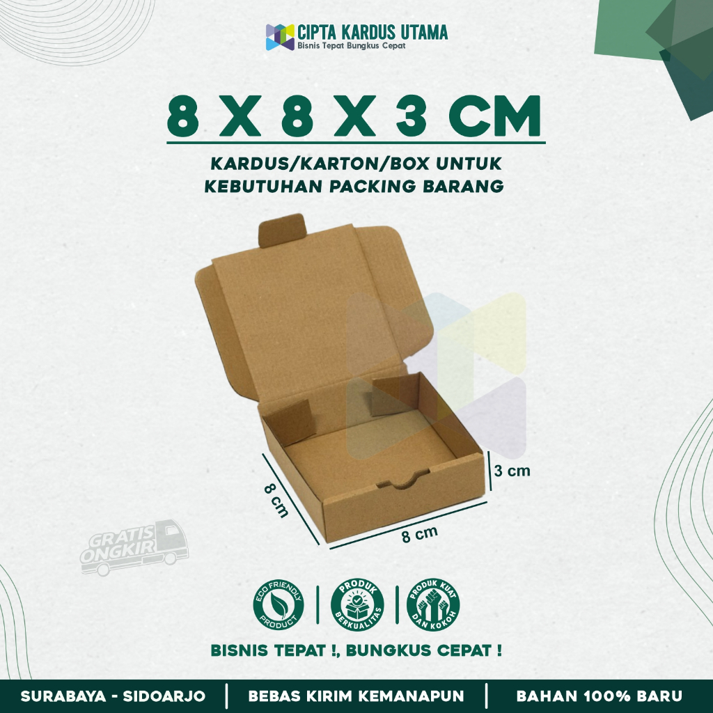 

Kardus Die Cut 8x8x3 | Box Diecut | Karton Cocok untuk Hampers dan Aksesoris