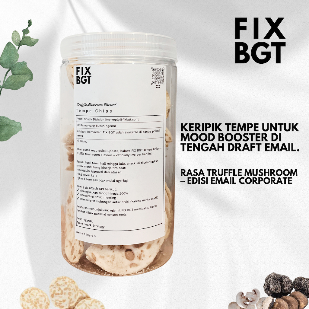 

Keripik Tempe Truffle Mushroom 100g - FIX BGT Snack Tempe Premium Renyah