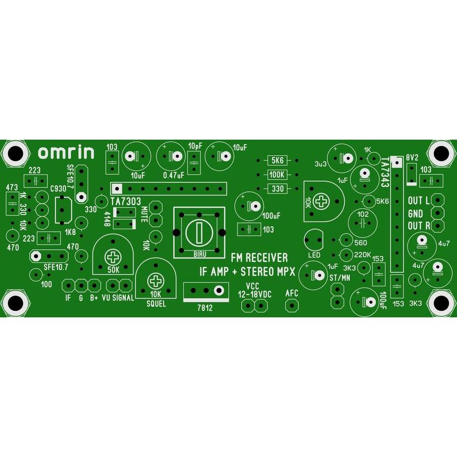 PCB Radio / Tuner FM Receiver IC IF TA7303 / KA2244 plus MPX TA7343 / KA2263 / AN7420 Stereo