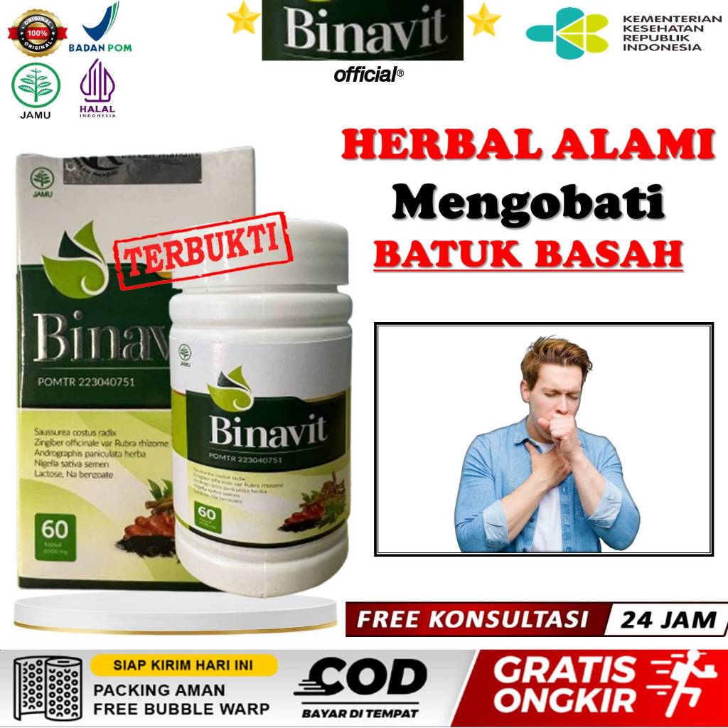 Obat Batuk Basah Ampuh - Batuk Flu Pilek Gatal Berdahak Rejan Menahun Untuk Anak Dewasa - BINAVIT