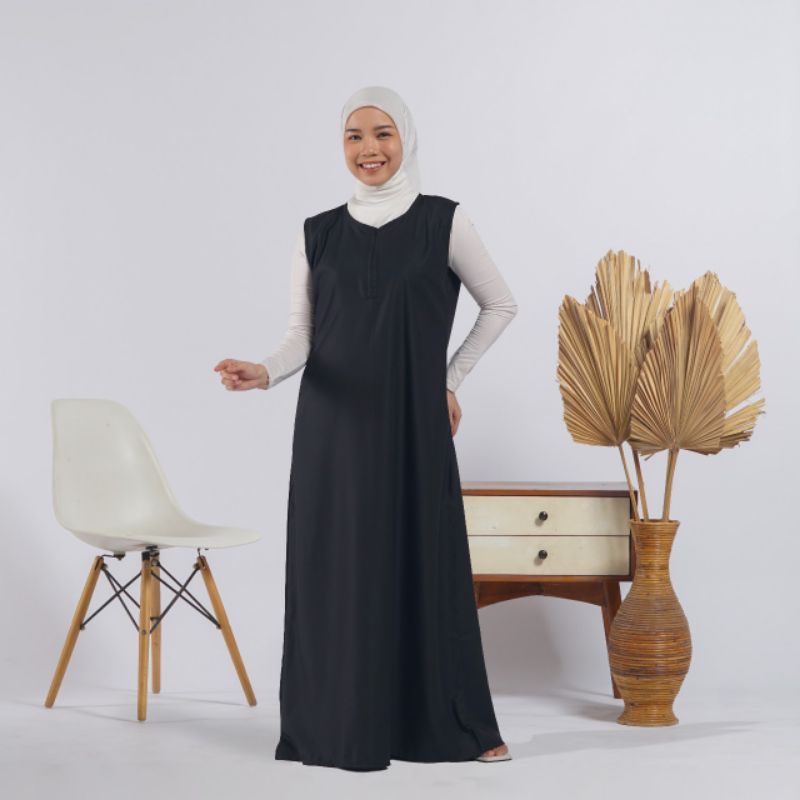 dress inner tanpa lengan bahan toyobo premium fd