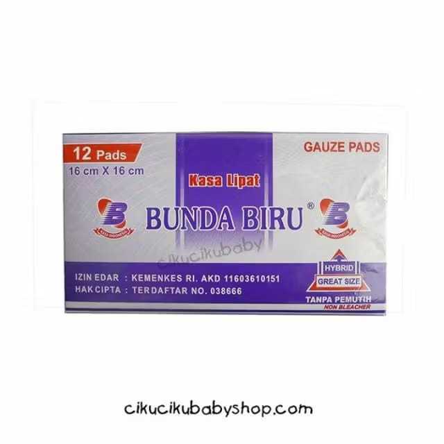 Kasa Lipat Bunda Biru 12 pads | kasa steril