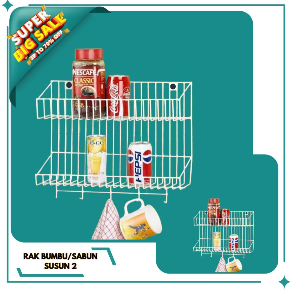 Rak bumbu Susun 2 / Rak susun serbaguna / rak susun 2 / rak sabun