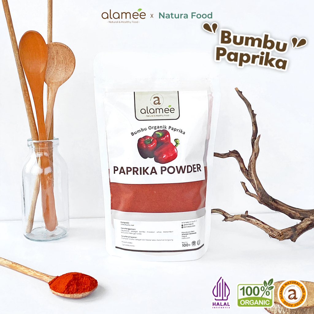

ALAMEE Paprika Bubuk Merah Powder Ground Bumbu Dapur Instan Organik Murni Asli Seasoning 100 Gram