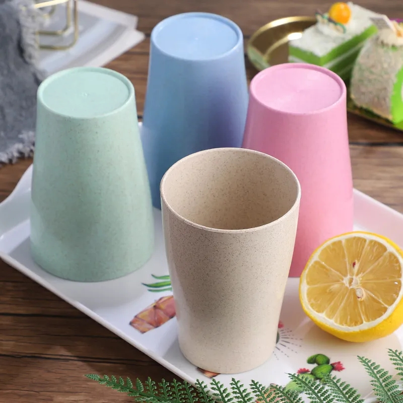 GELAS WHEAT STRAW SET CANGKIR PLASTIK WARNA PASTEL / CUPS WHEAT CUP SET TOOTHBRUSH CUP / GELAS MINUM