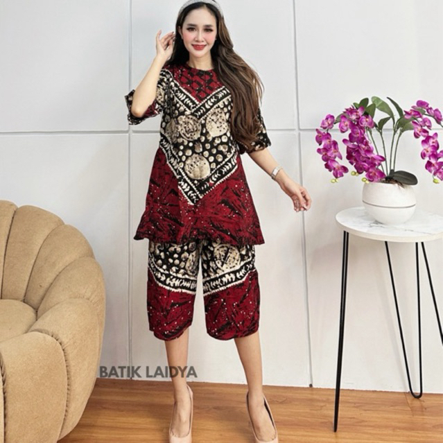 SETELAN KULOT BATIK TWILL | SETELAN BAJU TIDUR PENDEK