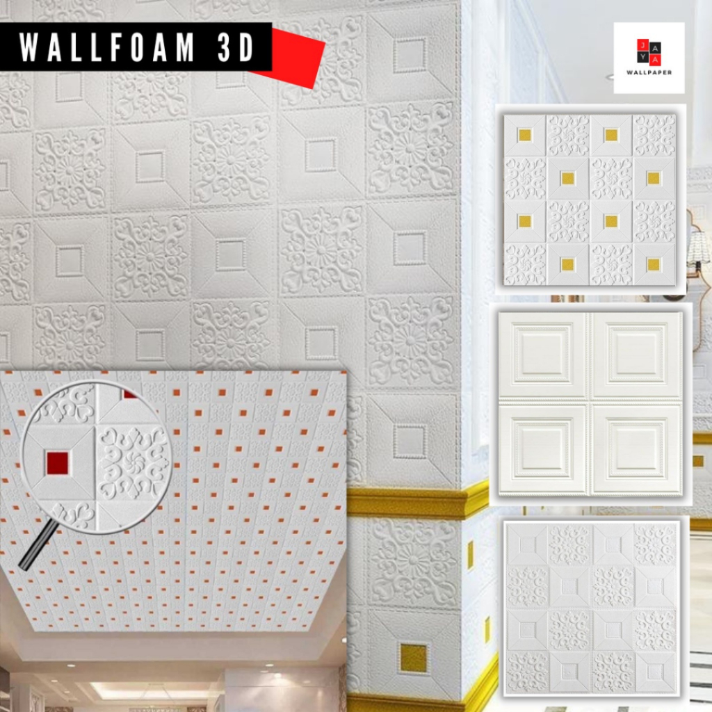 WALLPAPER FOAM BATIK KOTAK/ WALLPAPER 3D FOAM/ WALLFOAM 70X70CM