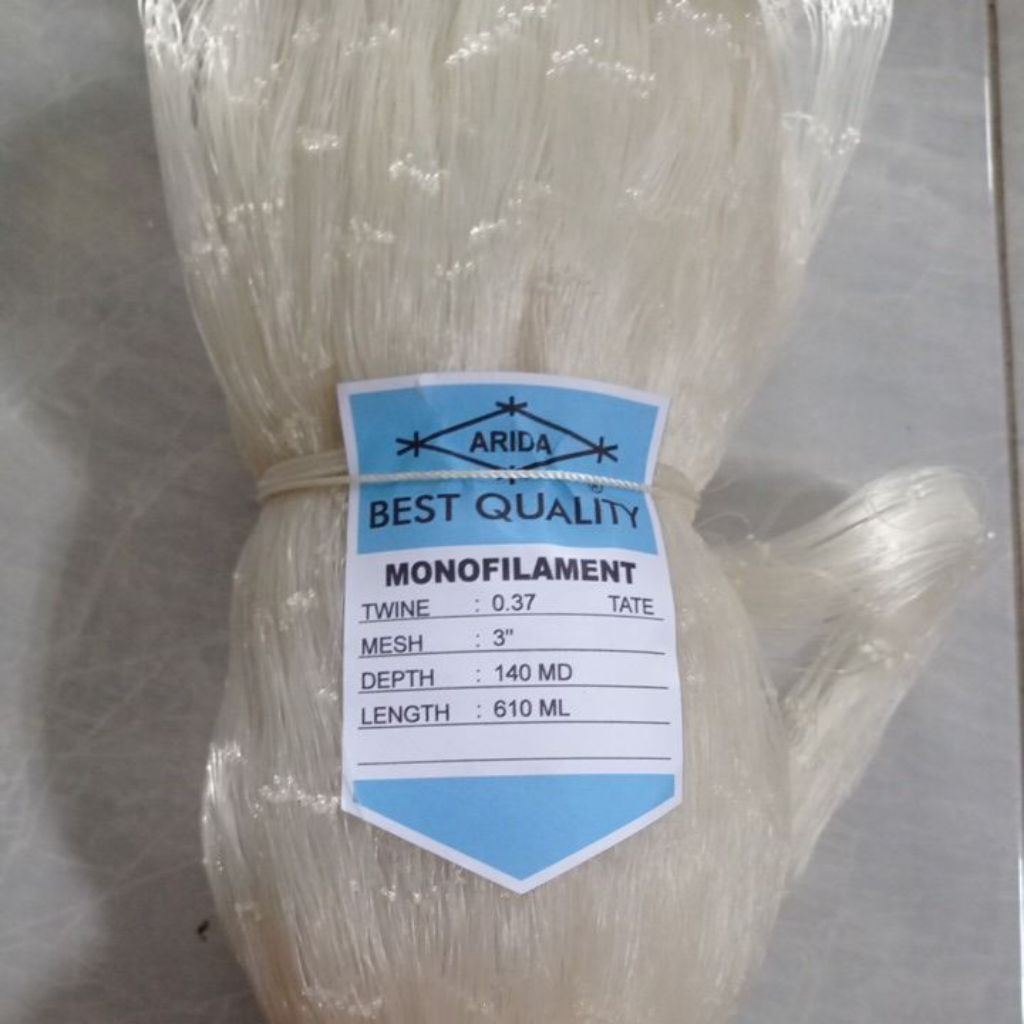 Promo Jaring Ikan Arida 0.37 3 inchi dan 0.35 4 inchi 70md/80  Tate Mata Malang Jaring ikan Senar Pu