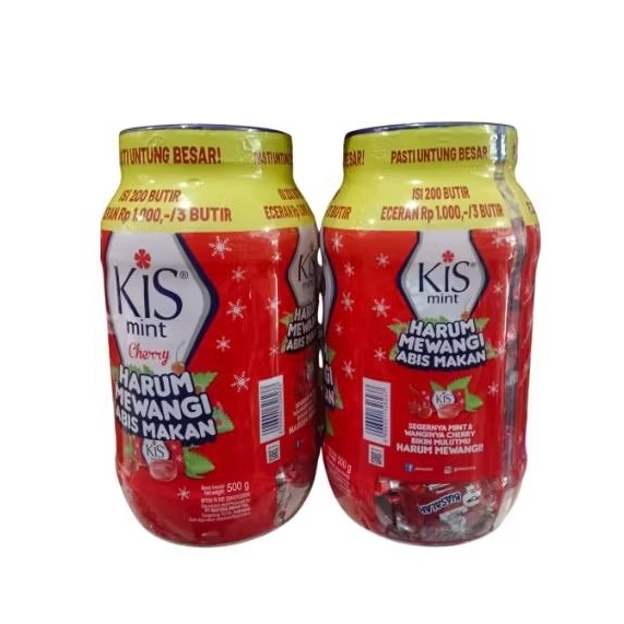 

Permen kis mint cherry harun mewangi abis makan 500gr kemasan toples