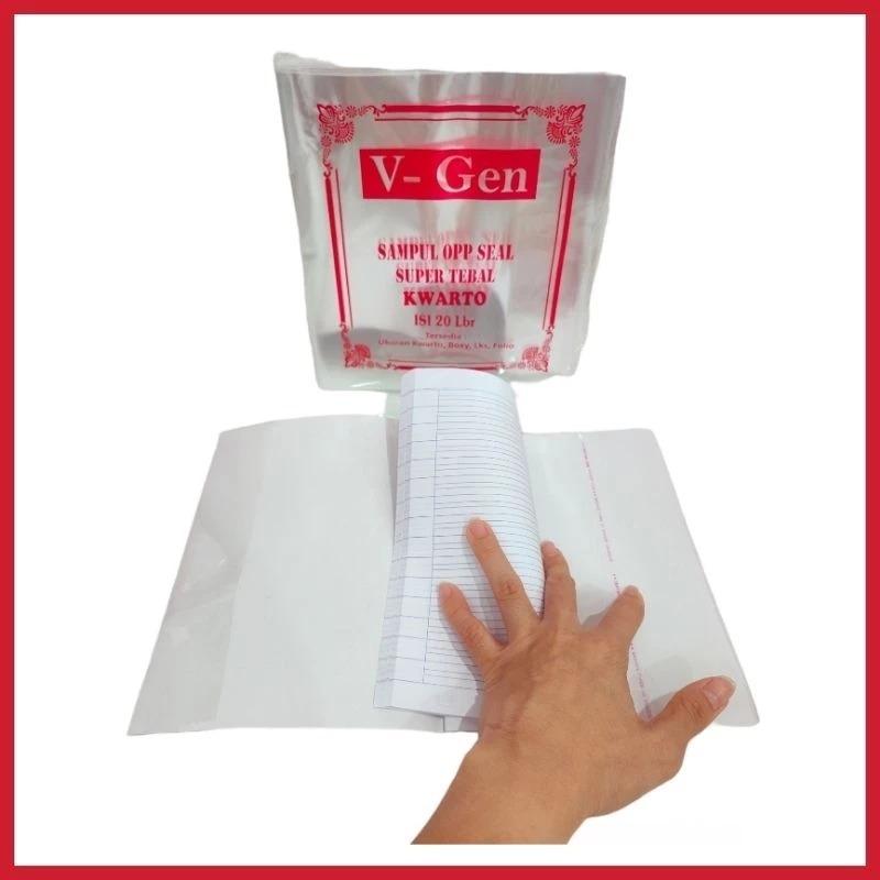 

SAMPUL BUKU PLASTIK OPP LEM 1 PAK ISI 20 LEMBAR