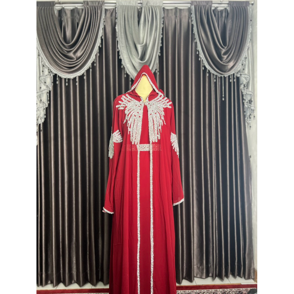 Abaya Mesir Original inner outer lepas pasang +Hoodie