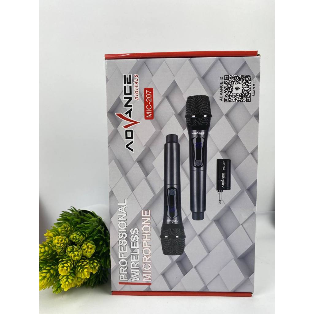 MIC207 ADVANCE DOUBLE MIC KARAOKE BLUETOOTH | WIRELE MICROPHONE FREE 3 BATERAI