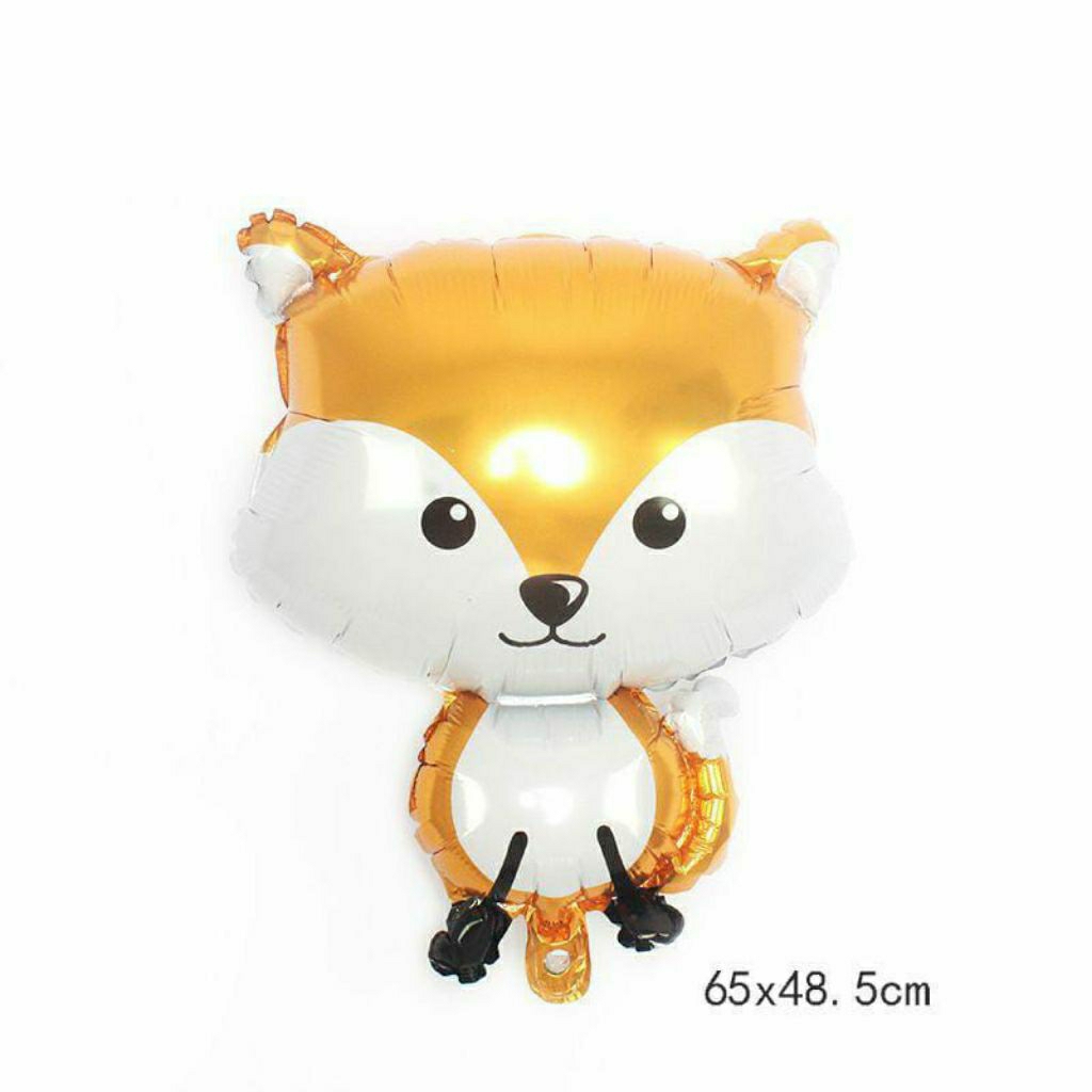 Balon foil jumbo hewan woodland rubah fox animal binatang balloon baloon hiasan dekorasi pesta ulang