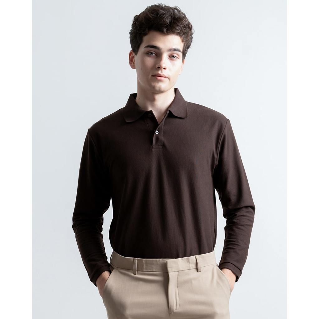 HSRM - Hubner Polo Shirt Long Sleeve Brown Coffe