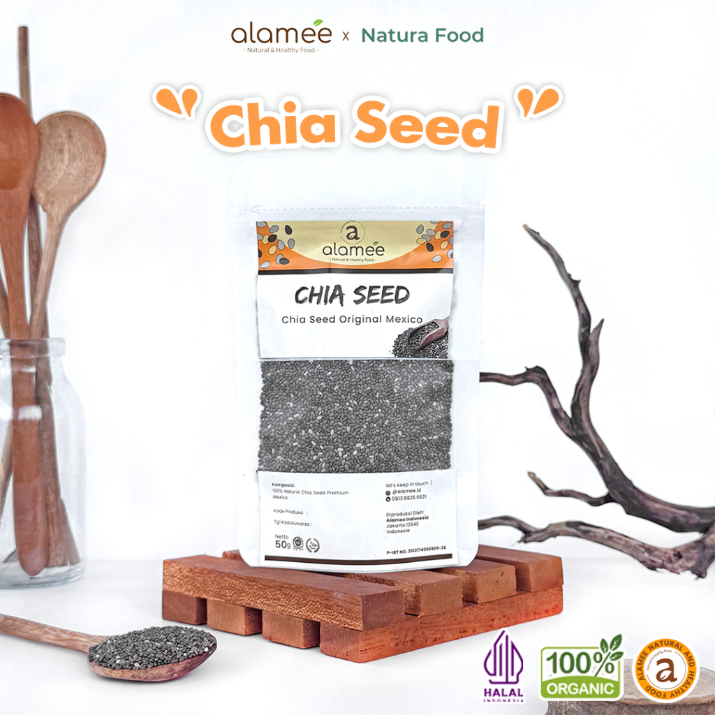 

Chia Seed Organik Premium Biji Black chiaseed cia seeds diet 50gr travel size mini tester natura food