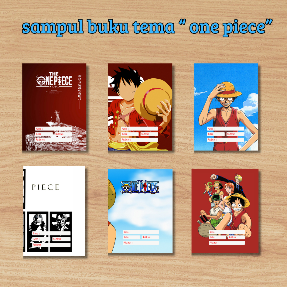 

Sampul Buku Tulis A5 Tema Anime One Piece Isi 5pcs - Cover Artpaper 100gr Keren & Unik