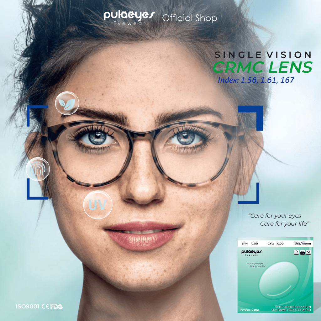 Lensa Kacamata Anti Radiasi Minus Plus Cylinder CRMC Lensa Minus Lensa Tambahan 1.56/1.61/1.67 L001