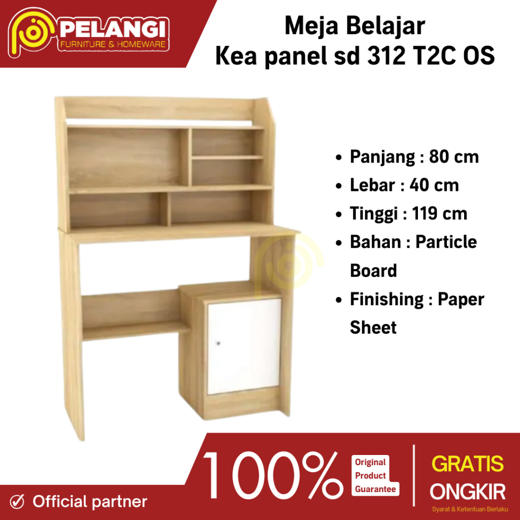 Meja Belajar Kea Panel SD 312 T2C OS | Meja Belajar Kea Panel | Meja Belajar Anak | Meja Belajar SD