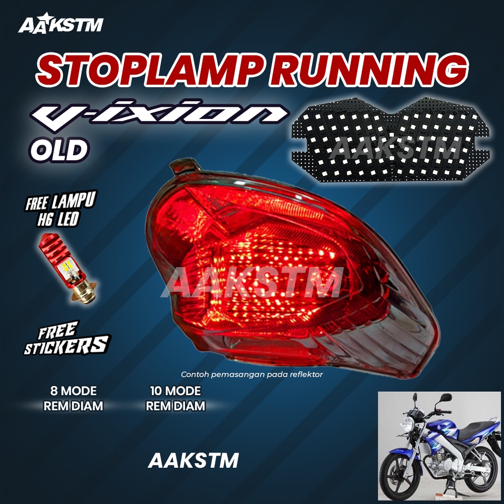 Stoplamp Running Led Vixion Old Lampu Rem 8 10 Mode Variasi Aa Kstm