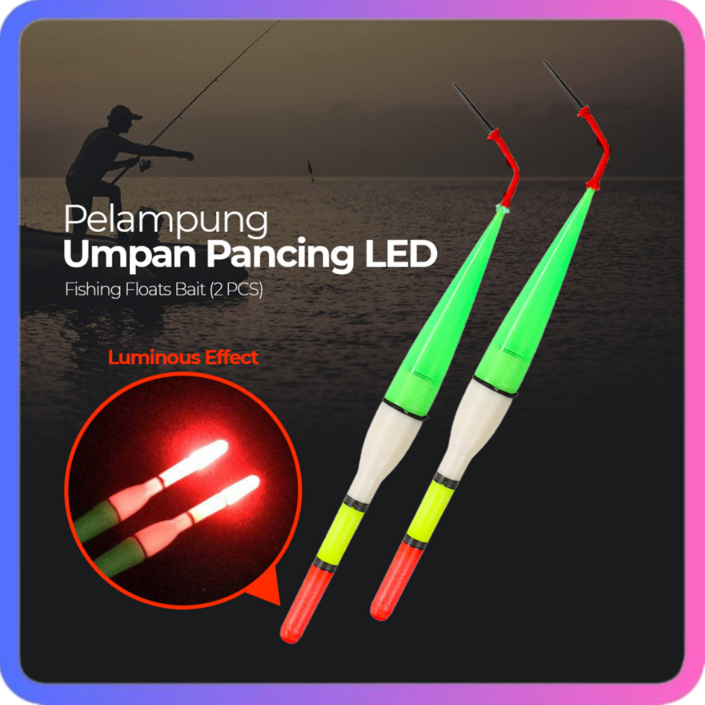 Pelampung Umpan Pancing LED Luminous Fishing Bait 2 PCS Pelampung Umpan Pancing LED-COD