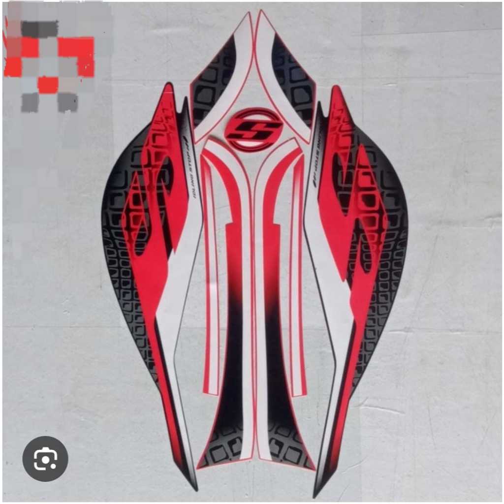 Stiker Striping Honda Scoopy Sporty 2019 Putih Merah List Stiker Standart Scoopy Sporty 2019 Terbaik