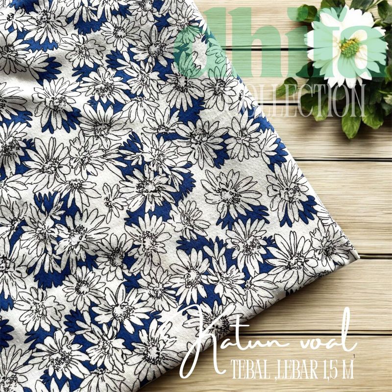 kain katun voal premium motif bunga