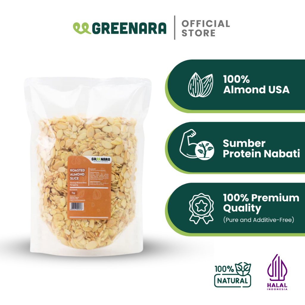 

Greenara - Kacang Almond Iris 1kg / Almond Slice