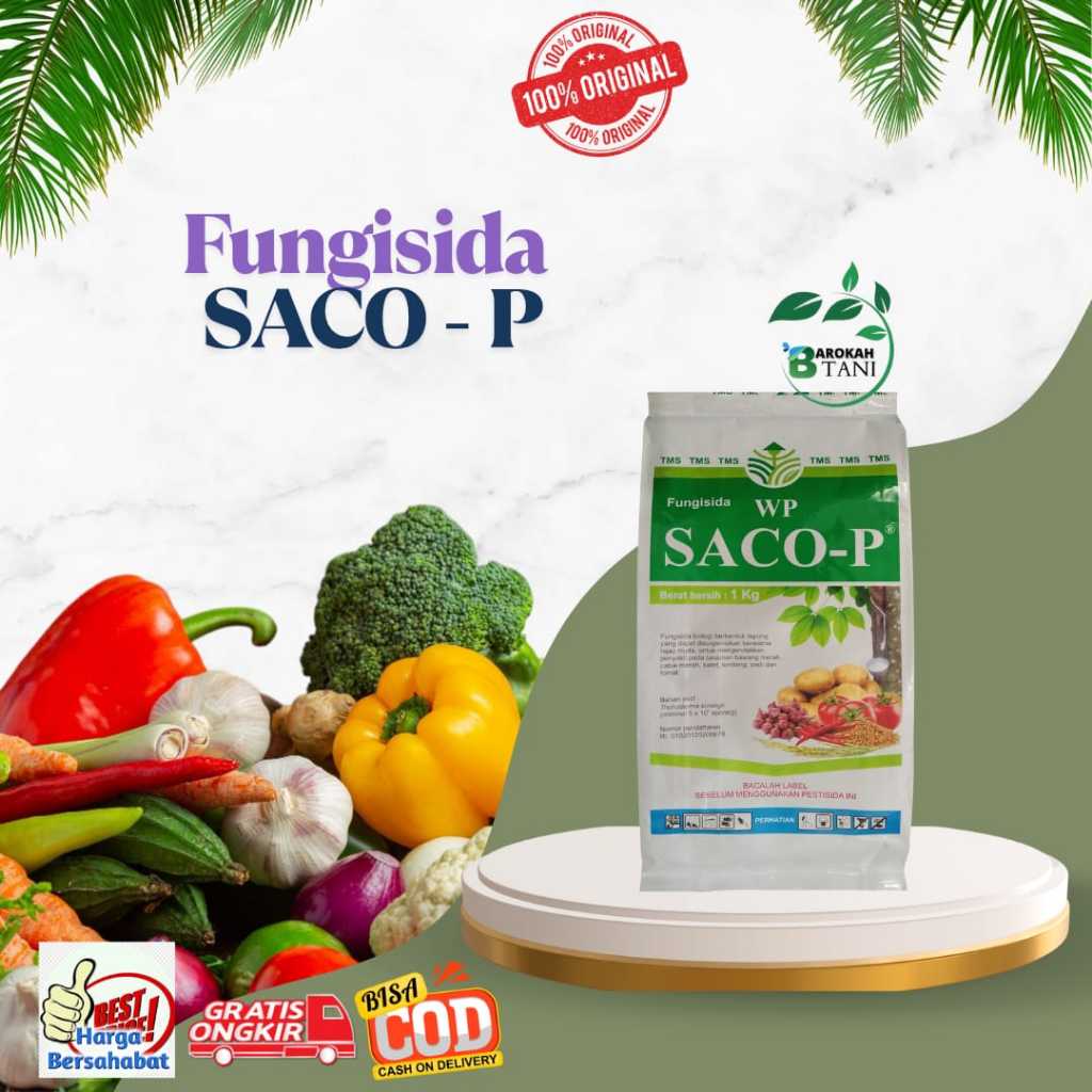 Fungisida Saco-P WP Isi 1kg Bahan Aktif Trichoderma koningii (5x10 spora/g)