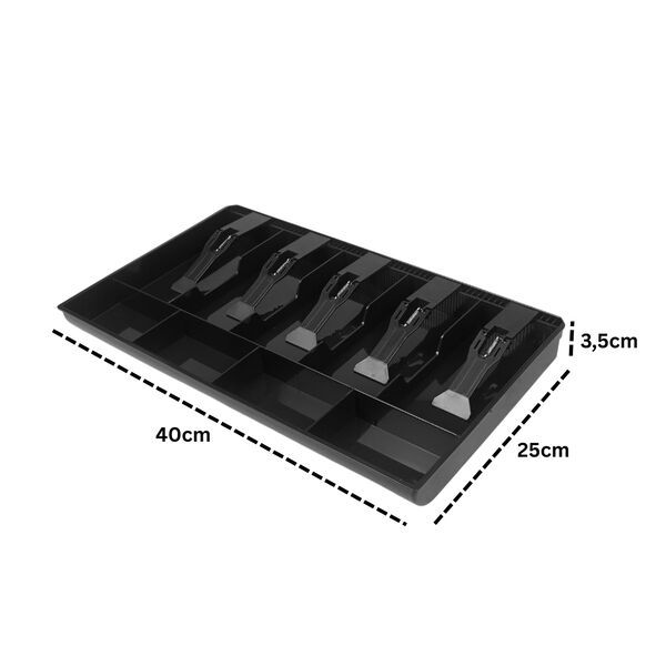 

Cash Drawer Skat Kotak laci Uang 5K4C metalik hitam