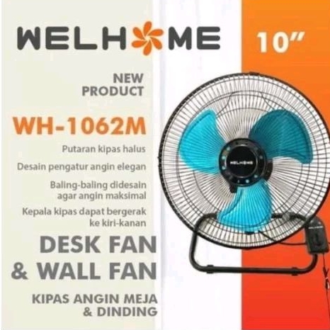 Welhome Desk Fan 2 in 1 Ukuran 10 Inch WH-1062M