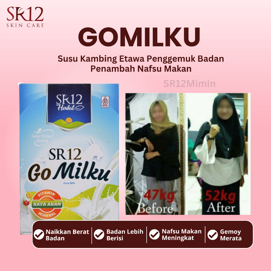

SR12 GoMilku Susu Kambing Etawa Penggemuk Badan Penambah Nafsu Makan