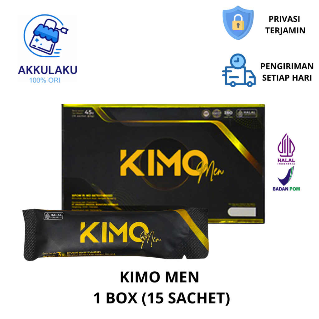 Kimo Ginseng 1 Box isi 15 - Penambah Stamina Pria | Kimo Minuman Bubuk Obat Kuat Pria Original BPOM