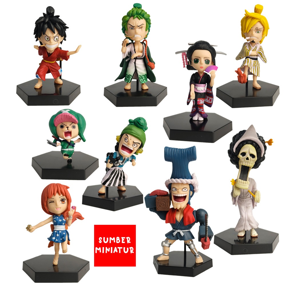 Figur Mainan Koleksi One Piece Wano Samurai Luffy Zoro Franky Sanji Robin Chopper Usopp Nami Brook S