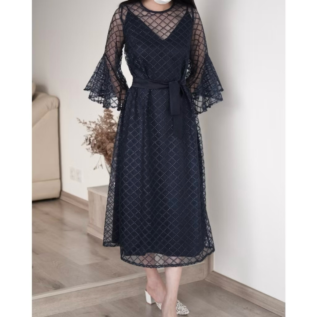 NAMEE WRAP DRESS - AT VEZZO Set Dark Blue