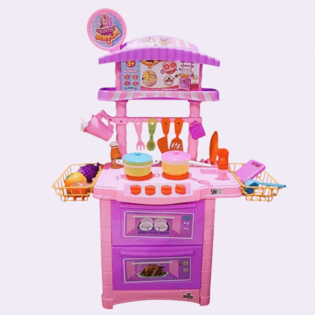Mainan Anak Perempuan Masak Masak Happy Kitchen Kantin Senyum Ada SUARA Set