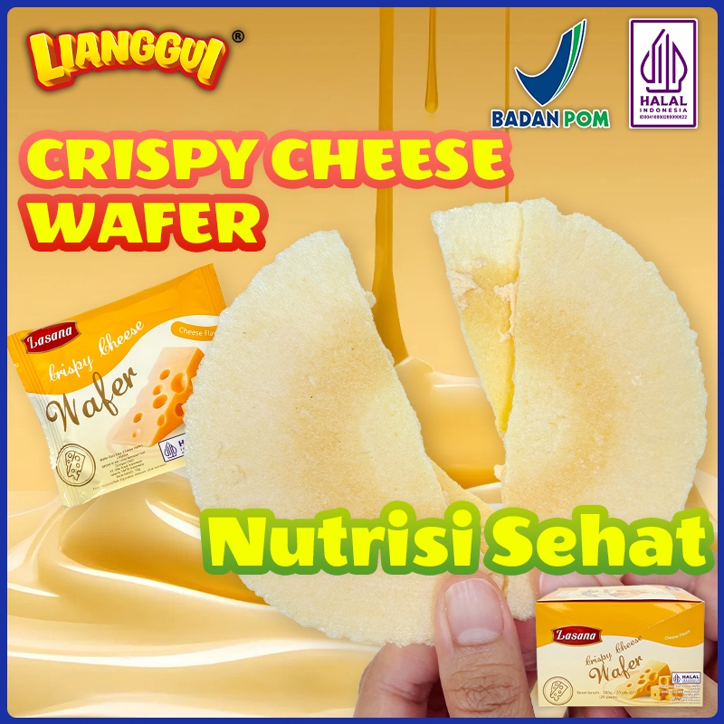 

10+10pcs Lianggui Wafer Keju Crispy HALAL Cemilan Anak Sehat Snack Renyah untuk Diet Sekolah