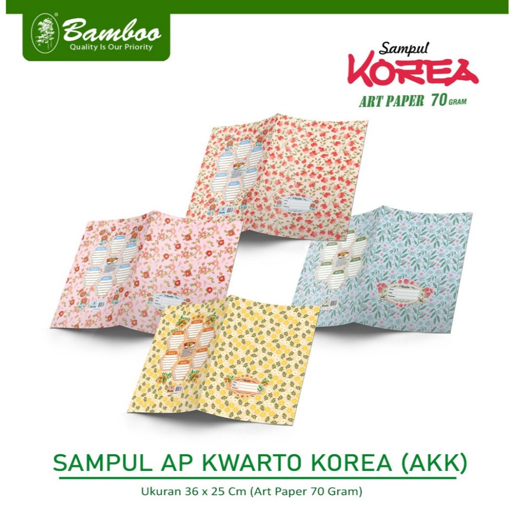 

Bamboo Sampul Art Paper Kwarto Korea 16x21cm (20 Lbr)