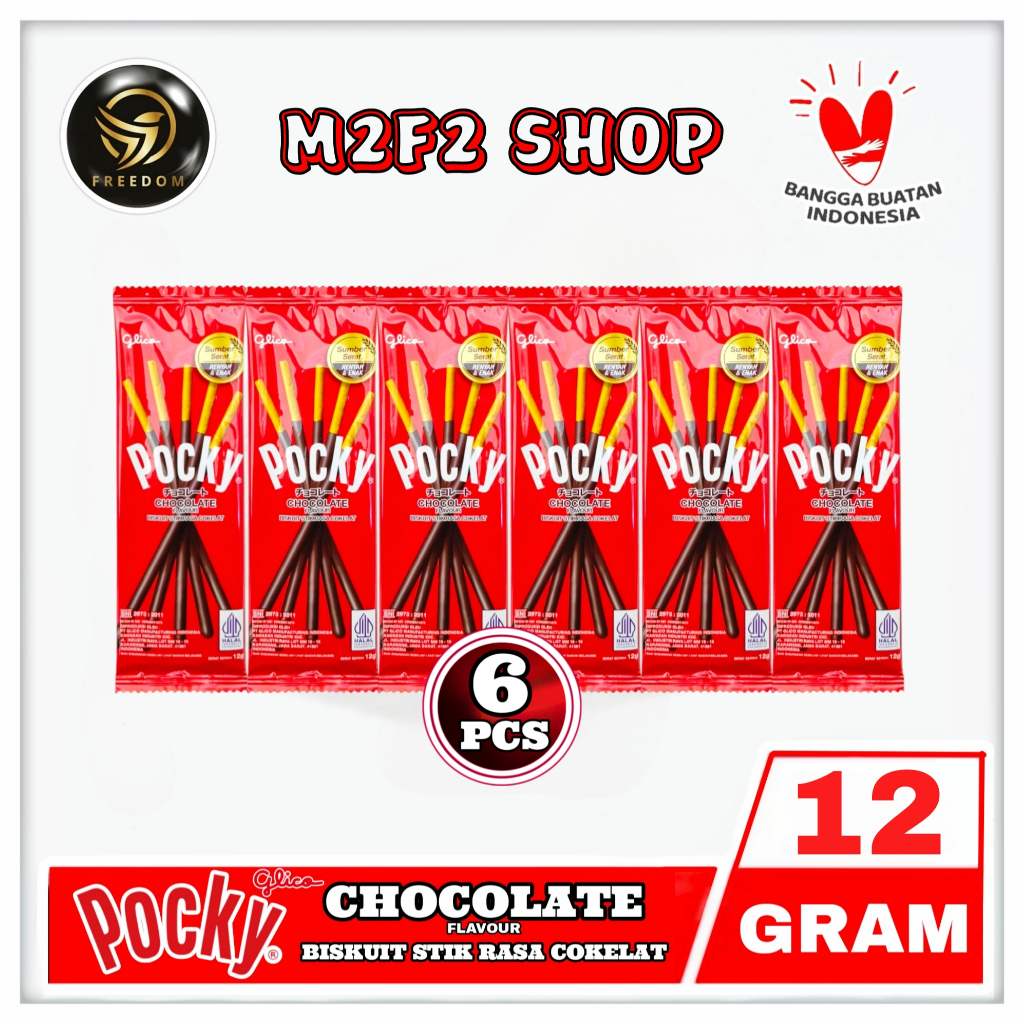 

Glico Pocky Biskuit Cokelat Original Stik | Chocolate Flavour - 12 gr (Kemasan 6 Pcs)