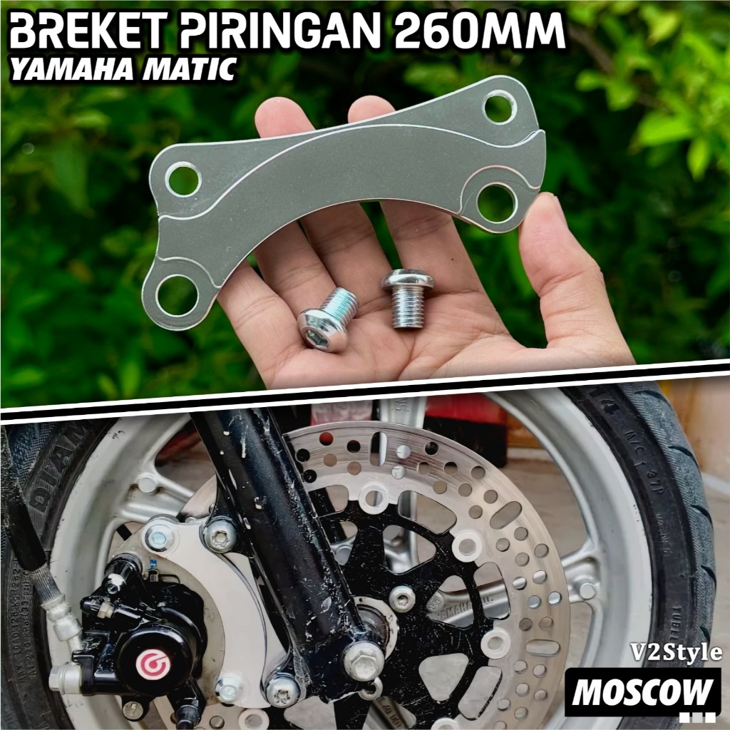 BREKET KALIPER PIRINGAN CAKRAM LEBAR 260MM MOTOR MIO FINO MIO J MIO M3 MIO Z MIO SOUL GT 115 MIO GT 