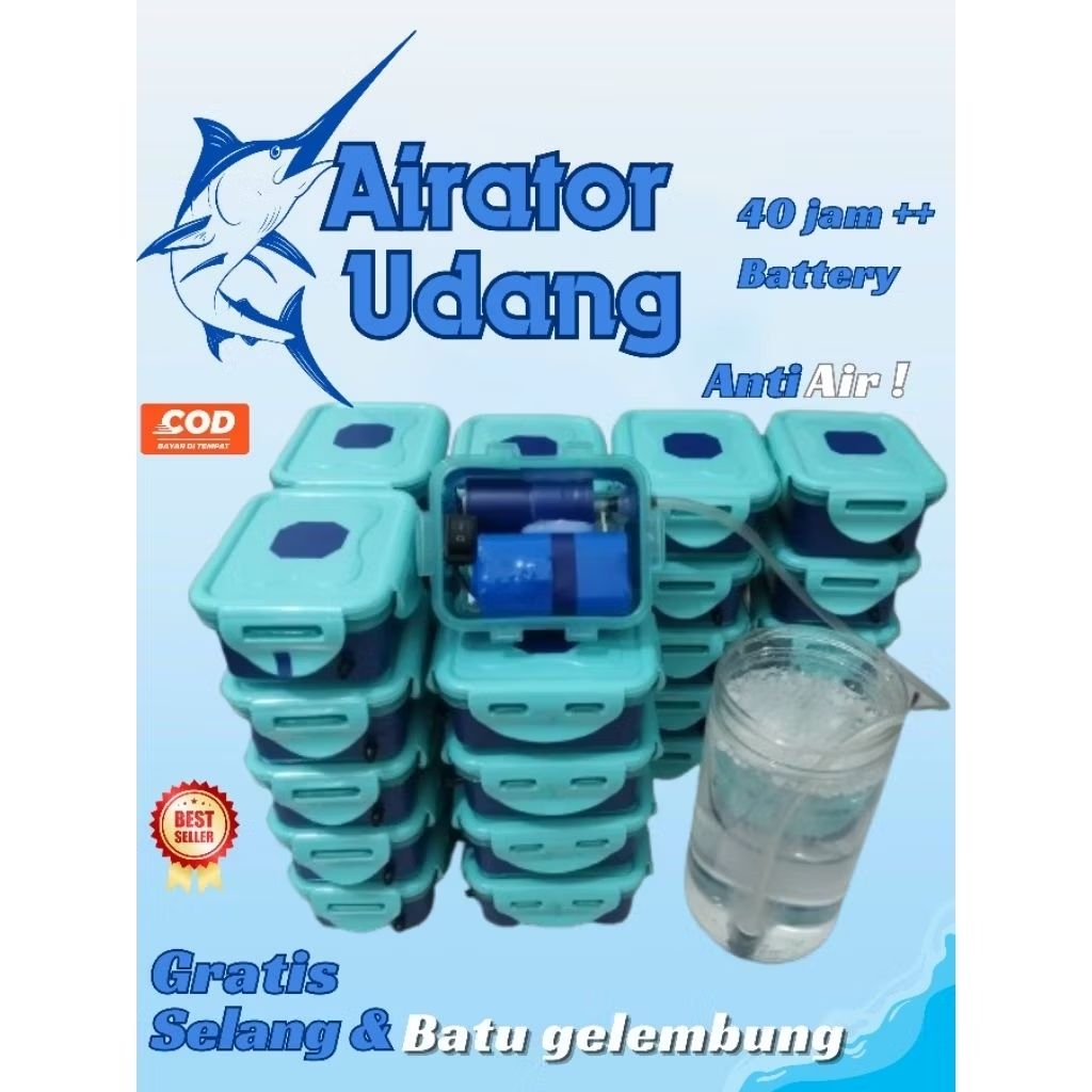 Airator Charger Tahan 40 jam Untuk Umpan Udang & Ikan Hidup