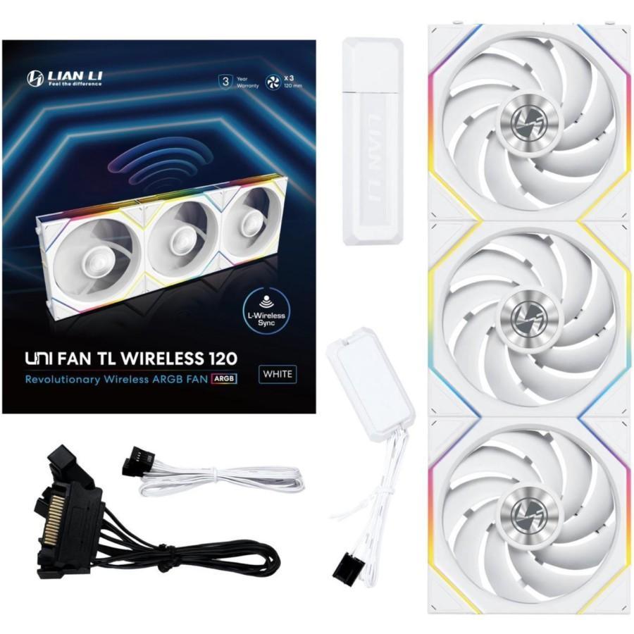LIAN LI UNI FAN TL WIRELESS 120 WHITE TRIPLE FAN PACK 120MM FAN CASE
