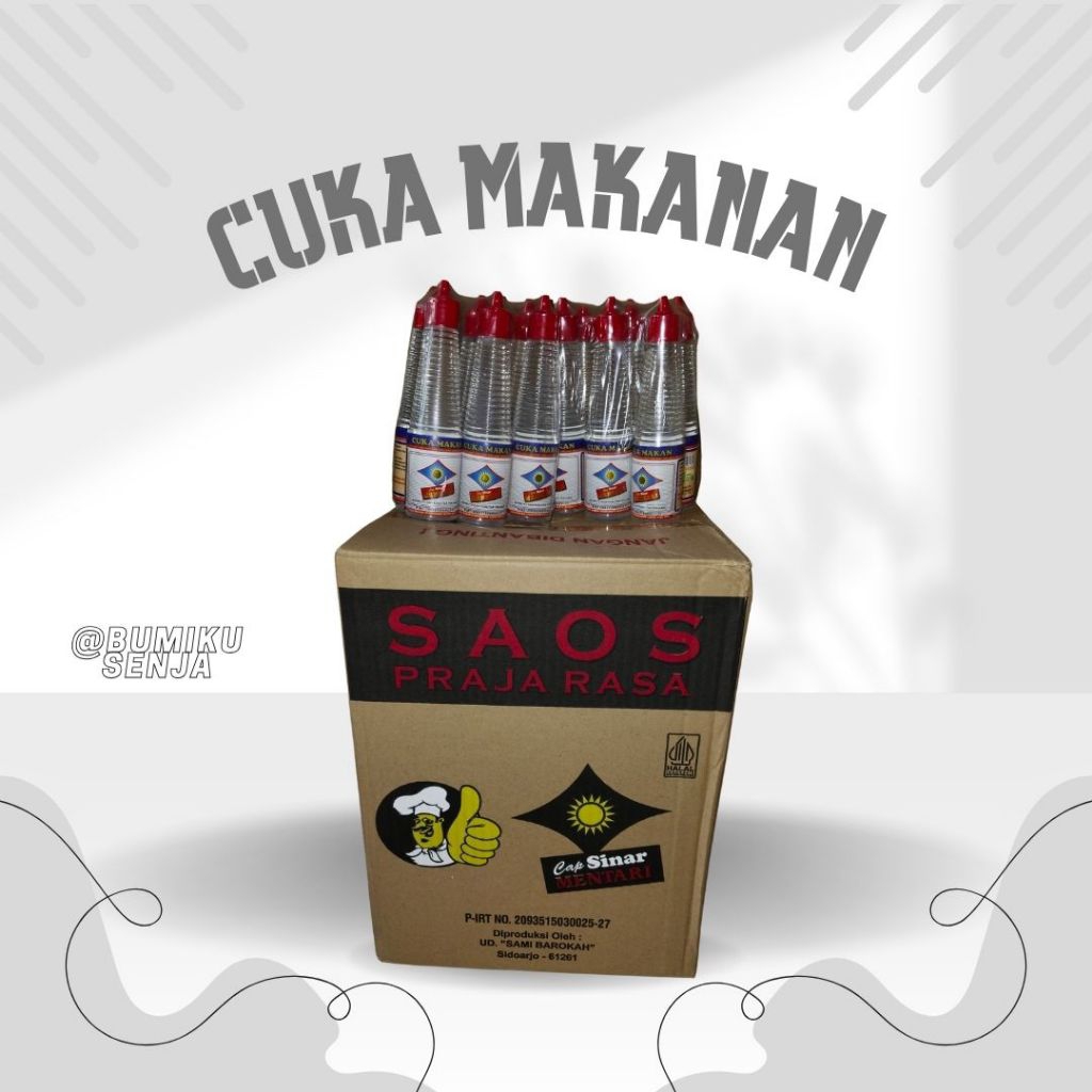 

CUKA MAKAN ISI 1 KARTON (72 botol 150ml)